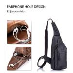 FANDARE Sling Bag leren borsttas, schoudertas, waterbestendige draagtas, voor heren, schoudertas voor wandelen, fietsen, reizen, vrije tijd of multifunctionele dagrugzak