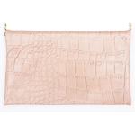 TruClothing.com Echt lederen clutch-schoudertas voor dames, metalen ketting, schoudertas met textuur