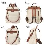 Leren rugzak voor dames, vrijetijdsrugzak, reishandtas, rugzak, handtas, dagrugzak voor vrouwen en meisjes, 1, beige, Rugzak