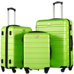 COOLIFE Harde koffer trolley rolkoffer reiskoffer ardschaal Boardcase handbagage met TSA-slot en 4 wielen, appelgroen, Premium koffer