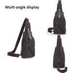 FANDARE Sling Bag met hoofdtelefoonopening voor studenten, party, outdoor, multifunctionele schoudertas voor dames en heren, slijtvast canvas, zwart, Casual
