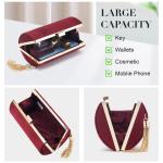 Dames clutch avondtas franjes elegante kettingtas tas clutch tas, bruiloft bruiloft galafeest handtas crossbody schoudertas kleine schoudertas, bordeauxrood (wine red)