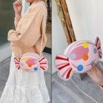 PU Lederen Messenger Kinderen Tas, Meisjes Handtas, Kinderen Cross Body Tassen, met Ritssluiting, voor Feest, Winkelen, Fotografie, Performance (Roze, Snoep)