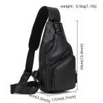 newsbirds Heren echt lederen borsttas schoudertas sport outdoor schoudertas wandelrugzak, zwart (9455), Retro