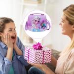 Kinderhandtas, ijskoningin kinderschoudertas, kinderhandtas, meisjes, Elsa-tas voor meisjes om uit te gaan of op reis, cadeaus voor meisjes (roze/paars/blauw), lila