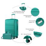 KONO Groß Reisekoffer Rollkoffer Set Gepäcksets 2 Teilig, 74cm Groß Trolley Koffer mit Ryanair Reisetasche 40x20x25cm, Türkis