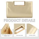 EVEOUT Clutch voor dames, PU-leer, avondhandtas met schouders, Chian partyhandtas, stijlvolle schoudertas voor party diner, goud