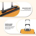 BEIBYE Koffer met harde schaal, trolley, rolkoffer, reiskoffer, veiligheid, cijferslot, dubbele wielen, ABS-materiaal, handbagage, 4 wielen, M-L-XL-set, Oranje., hardshell trolley