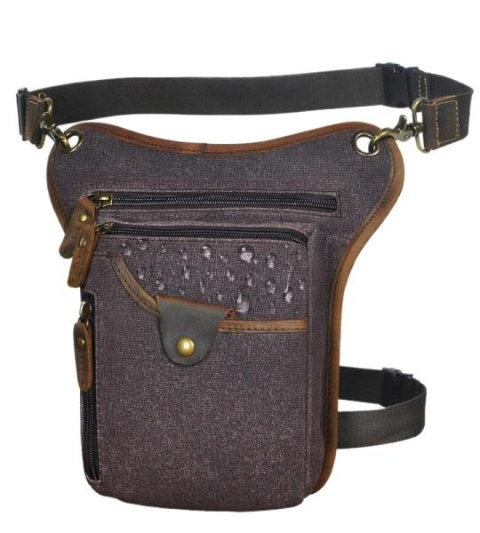 Waterdichte Motorfiets Tas Dikke Lederen Mannen Ontwerp Casual Koffie Klassieke Schouder Sling Bag Reizen Fanny Taille Riem Pack Been Tas (Color14)