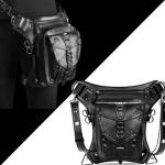 Waterdichte Motorfiets Tas Vrouwen Heuptas Fanny Packs Motorfiets Hip Drop Been Tassen Steampunk Holster Schoudertas Mannen PU Lederen Crossbody Tassen