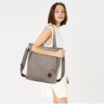Shoppertas voor dames, schoudertas met ritssluiting, grote handtas, schoudertas voor werk, kantoor, reizen, winkelen, school en dagelijks gebruik, beige-grijs.