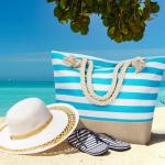 Strandtas voor dames met ritssluiting, grote waterdichte reistassen met zakken, zomerschoudertas voor meisjes, overnachtingstas voor vakantie, winkelen, reizen, splitsen ontwerp, #