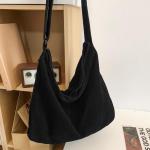 Schoudertas voor dames, grote shopper, tote bag, schoudertas, casual crossbody tas met verstelbare schouderriem, voor school, kantoor, werk, reizen, uitstapjes, winkelen, zwart