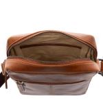 Dublin Schoudertas van premium leer, kleine handtas/schouderriem, voor heren en dames, handgemaakte schoudertas, Vintage lichtbruin, Small