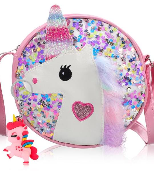 Eenhoorn Portemonnee Voor Meisjes Peuter Portemonnee Met Eenhoorn Sleutelhanger Pailletten Eenhoorn Portemonnee Peuter Handtas Meisjes Handtassen, roze 2, 18x16CM, Sport