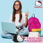 Hello Kitty Schoudertas met afneembare riem, binnenvak en ritssluiting, cadeaus voor meisjes, zwart