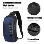 FANDARE Diefstalbeveiliging, borsttas, slingrugzak, casual dagrugzak met USB, voor heren en dames, schoudertas, voor outdoor, sport, wandelen, fietsen, reizen, waterdicht polyester