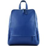 Modamoda.de T138 Italiaanse damesrugzak van leer, blauw 2021, Medium