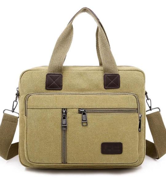 CHDWEY Umhängetaschen für Herren Männer Umhängetaschen for Leinwand Große Kapazität Männer Crossbody Tasche Freizeit Einkaufstasche Reise Handtasche(Khaki)