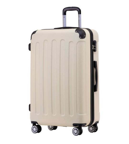 BEIBYE Tweelingwielen hardcase reiskoffer koffer trolleys harde schaal in XL-L-M in 20 kleuren, crèmewit