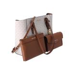 Charlotte Grote 3-in-1 Tote Crossbody Handtas Leer, Vanille, Large