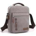 Foino Schoudertassen voor heren, handtas met veel zakken, schoudertas, grote capaciteit, zijtas, reistas, canvas, tablet, school, boekentas voor reizen