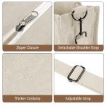 Corduroy schoudertas voor dames met ritssluiting, casual, esthetische handtas, schoudertas, tote crossbody tas, afneembare schouderriem, shopper voor school, werk, dagelijks gebrui