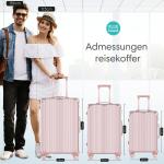 Voyagoux Koffer handbagage - harde koffer groot, TSA-slot, ABS, 4 x 360° wielen, robuust en lichtgewicht, roze goud