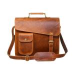 Jaald 33 Cm Echt Leder Laptoptasche Umhängetasche Schultertasche Kuriertasche Fahrradtasche Schultasche Wasserdicht Vintage Herren Damen Geschenk Leather Messenger Bag