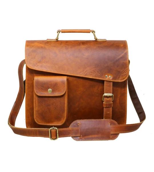 Jaald 33 Cm Echt Leder Laptoptasche Umhängetasche Schultertasche Kuriertasche Fahrradtasche Schultasche Wasserdicht Vintage Herren Damen Geschenk Leather Messenger Bag