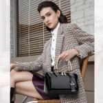 Modieuze handtassen dames lakleer handtas elegante schoudertas vrouwen schoudertas waterdichte damestas bruiloft clutch portemonnee winkelen party, zwart, Large, Unieke