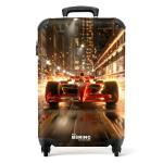 NoBoringSuitcases.com Kinderkoffer, handbagage, harde koffer met TSA-slot, jongens en meisjes, trolley, reiskoffer, draagtas, rolkoffer, klein of middelgroot, 45 rode raceauto, kin