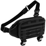 WHOS BAG Kleine praktische schoudertas met veel vakken, tactische rugzak voor heren, klein, borsttas, sling crossbody bag dames, design by Dominik theWHO, Zwart 2.0