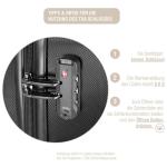 Bugatti Galatea hardcase-koffer met TSA-slot, 4 dubbele wielen, zwart, koffer
