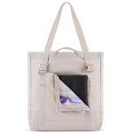 Jessy Tote tas voor dames en heren, handtas met opvouwbaar plafond voor festival, zwembad, vakantie, grote schoudertas met ritssluiting, waterafstotend, Zand, Eén maat