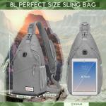 ZOMAKE Borstzak Sling Bag voor heren, diefstalbestendig, crossbody tas voor mannen en vrouwen, schoudertas voor outdoor, fietsen, reizen, wandelen