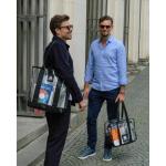 Ambibtion Transparante shopper bib tas voor wetteksten, leerboeken, mappen, laptop; duurzame, doorzichtige draagtas voor bibliotheek, winkelen, luchthaven, strand