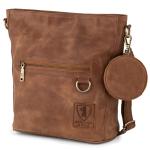 Schoudertas Siena, schoudertas van leer, handtas voor vrouwen, camel, Crossbody