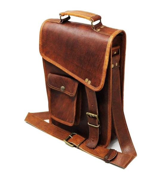 Jaald 33 cm echt Leder Laptoptasche Umhängetasche Schultertasche Kuriertasche FahrradTasche Schultasche Wasserdicht Vintage Herren Damen Geschenk XL Leather Messenger Bag