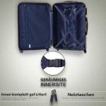 COOLIFE Harde koffer trolley rolkoffer reiskoffer ardschaal Boardcase handbagage met TSA-slot en 4 wielen, blauw/bruin, Premium koffer