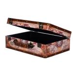 Birendy KD 1288 koffer, kofferset, houten kist met fijn kunstleer overtrokken maat XL (36cm B x 25cm D x 12cm H)