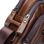 CHDWEY Umhängetaschen für Herren Männer Echtes Ledertasche Crossbody Taschen for Männer Messenger Bag Man Leder Umhängetaschen Männliche Handtaschen(Auburn)