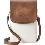 Mobiele telefoon om te hangen, leer, mobiele telefoon-schoudertas voor dames, mobiele telefoon met portemonnee om om te hangen, handtas dames schoudertas voor designer, A-06-beige 