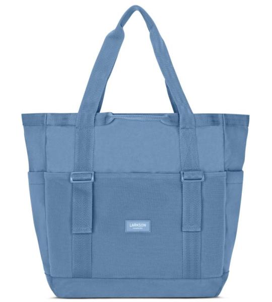 Smilla Strandtas met ritssluiting voor dames en heren, gezinsvakantie, sport, zwemmen, boodschappentas van gerecycled PET, waterafstotend, Lichtblauw, Eén maat