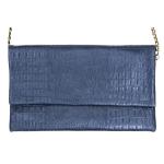 TruClothing.com Echt lederen clutch-schoudertas voor dames, metalen ketting, schoudertas met textuur
