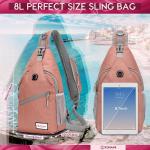 ZOMAKE Borstzak Sling Bag voor heren, diefstalbestendig, crossbody tas voor mannen en vrouwen, schoudertas voor outdoor, fietsen, reizen, wandelen