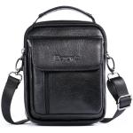 hengwin Lederen schoudertas voor heren, kleine schoudertas voor mannen, zakelijke tas, messenger bag, polstas, mobiele telefoon, riemtas, reistas met riem lus