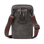Echte Leren voor Heren, Crossbody Zak, Reisgeld Riemclip Heuptas, Kleine Schouder Telefoonhouder Heuptas, Smartphone Kaartenportemonnee met Meerdere Zakken