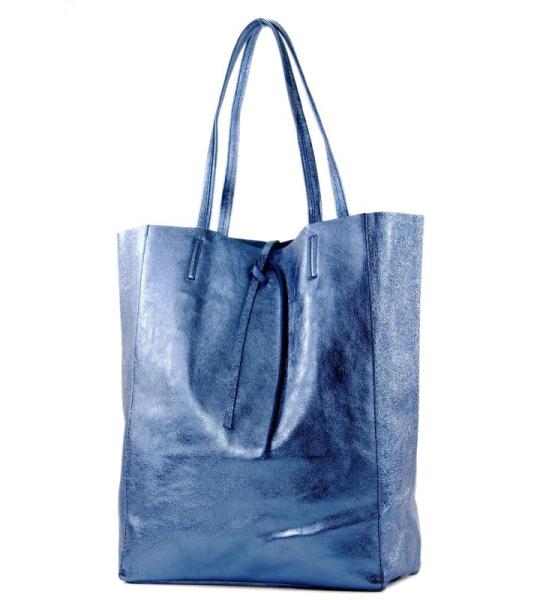 Modamoda T163 Shopper, tas, van leer, groot, met binnenvak, Large