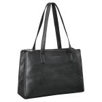 'Blossom' Leren Shopper Tas Dames Handtas Elegante Damestas Schoudertas Tote Bag Dames Tas voor Reizen Shopping Echtleer, Kleur:zwart